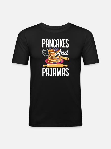 Funny Pancake Pancakes Gift - Men's Slim Fit T-Shirt - black