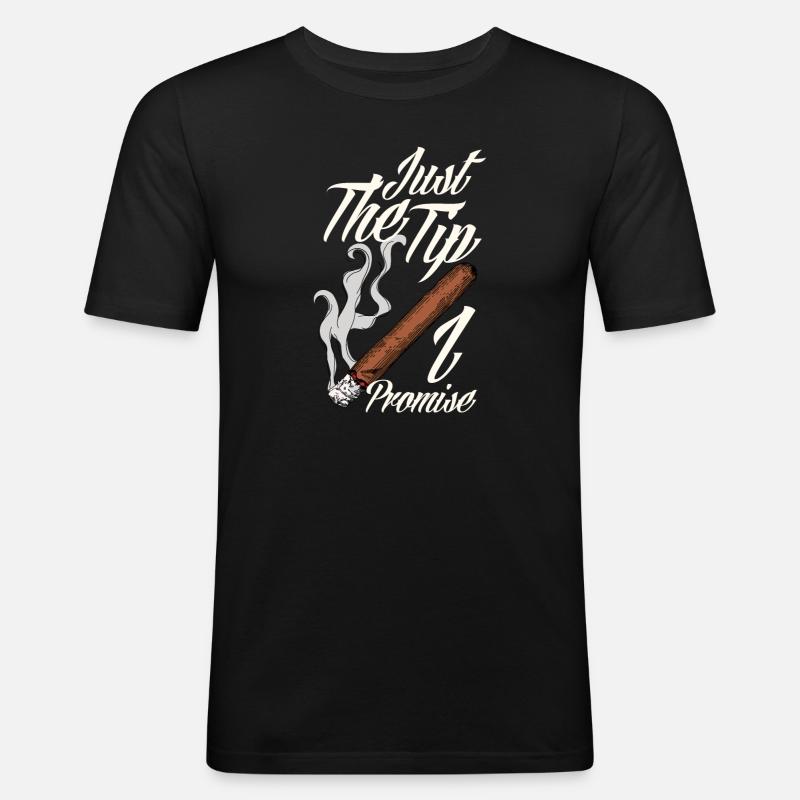 Lustiges Zigarre Rauchen Zigarrenraucher Geschenk - Männer Slim Fit T-Shirt - Schwarz