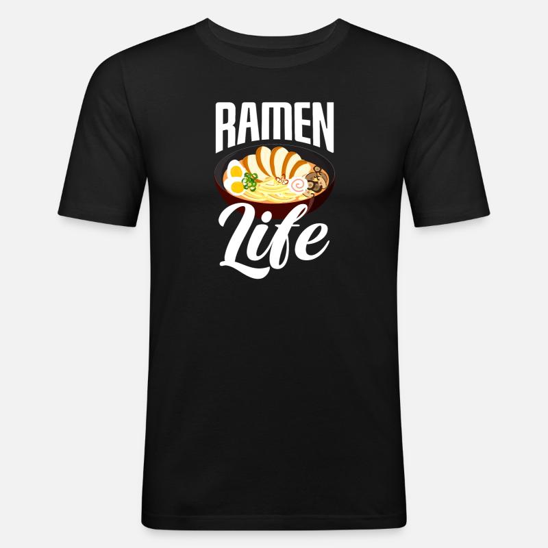 Lustiges Ramen Geschenk - Männer Slim Fit T-Shirt - Schwarz