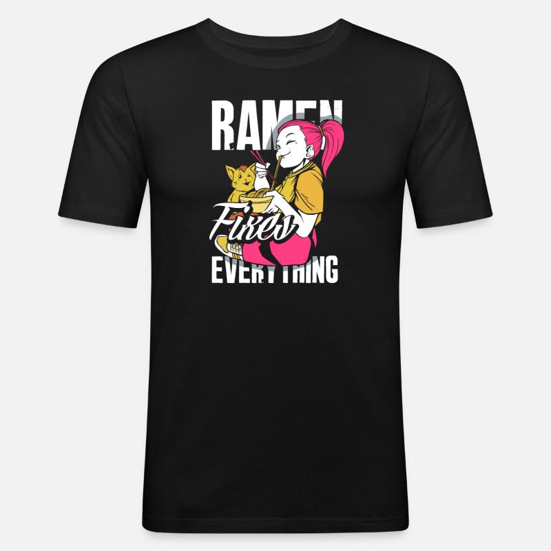 Lustiges Ramen Geschenk - Männer Slim Fit T-Shirt - Schwarz