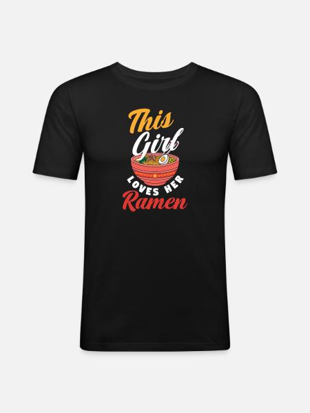 Cette fille aime ses ramen - T-shirt près du corps Homme - noir