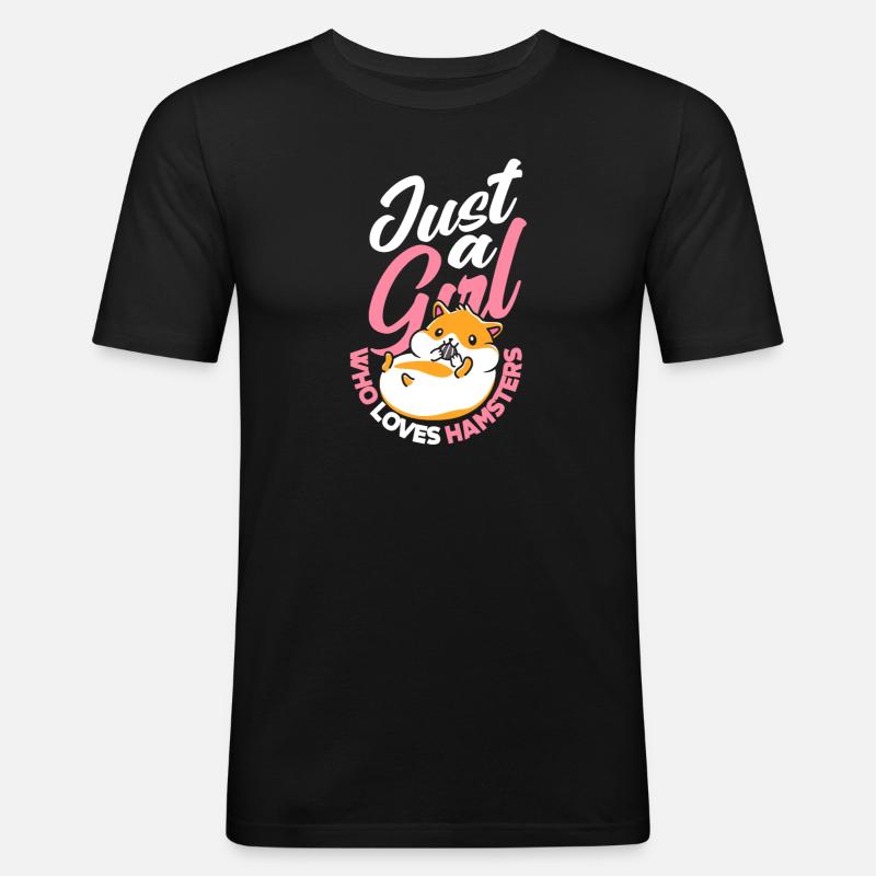 Lustiges Hamster Geschenk - Männer Slim Fit T-Shirt - Schwarz