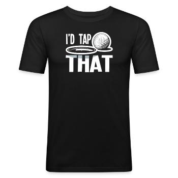 Lustiges Golfen Golf Golfer Geschenk - Männer Slim Fit T-Shirt - Schwarz - Vorne - Nik (191cm)