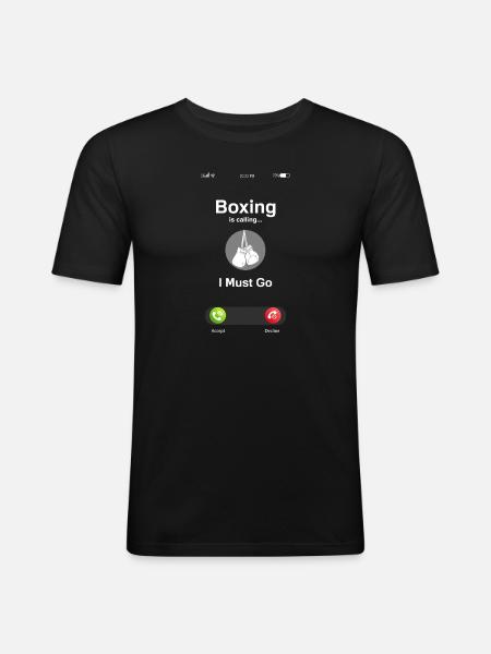 Funny Boxing Boxer Gift - Men's Slim Fit T-Shirt - black