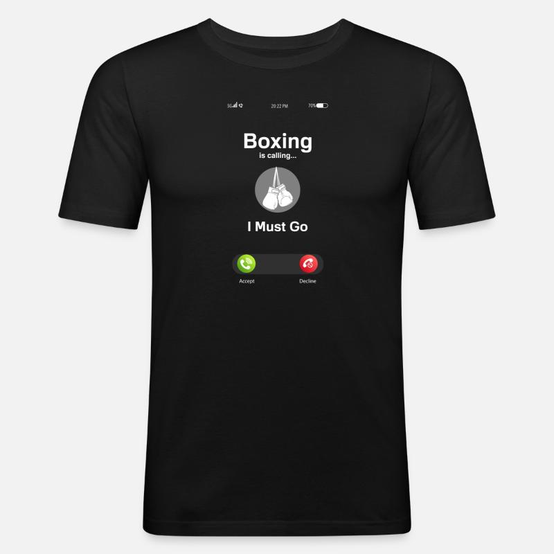 Funny Boxing Boxer Gift - Men's Slim Fit T-Shirt - black