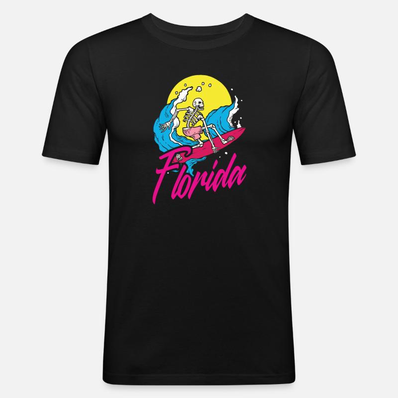 Florida - Männer Slim Fit T-Shirt - Schwarz