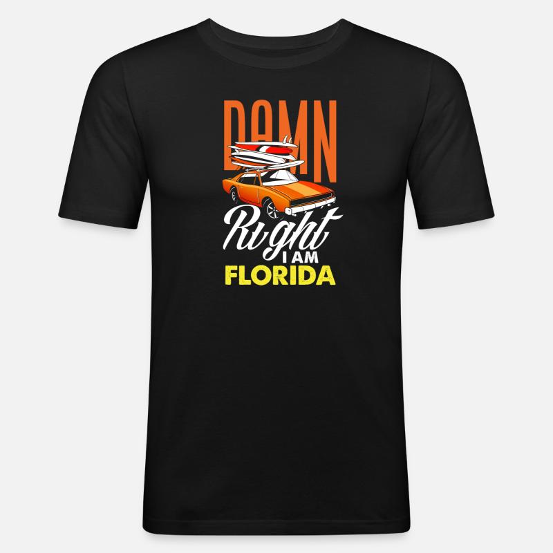 Florida - Männer Slim Fit T-Shirt - Schwarz