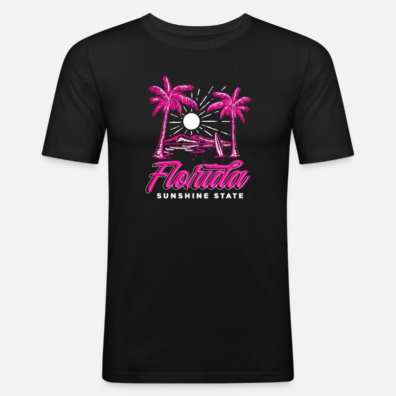 Florida - Männer Slim Fit T-Shirt - Schwarz