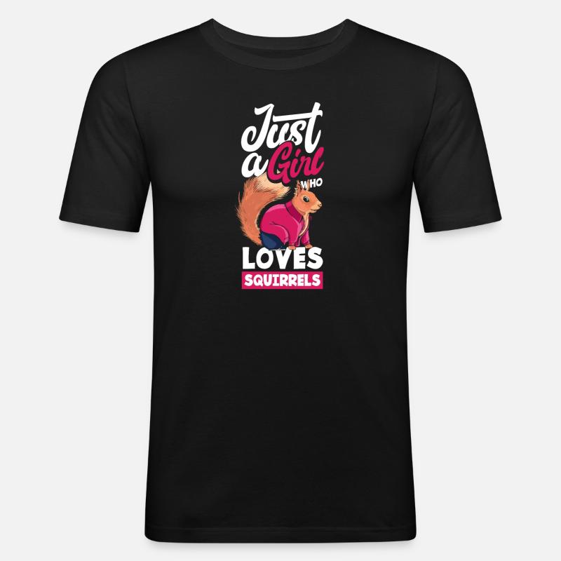Eichhörnchen - Männer Slim Fit T-Shirt - Schwarz