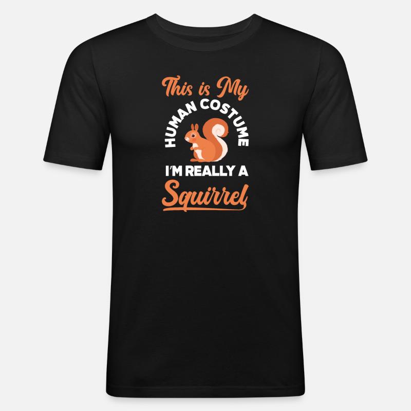 Eichhörnchen - Männer Slim Fit T-Shirt - Schwarz
