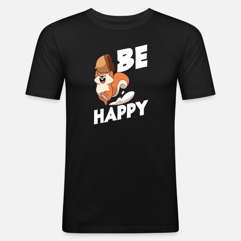 Eichhörnchen - Männer Slim Fit T-Shirt - Schwarz