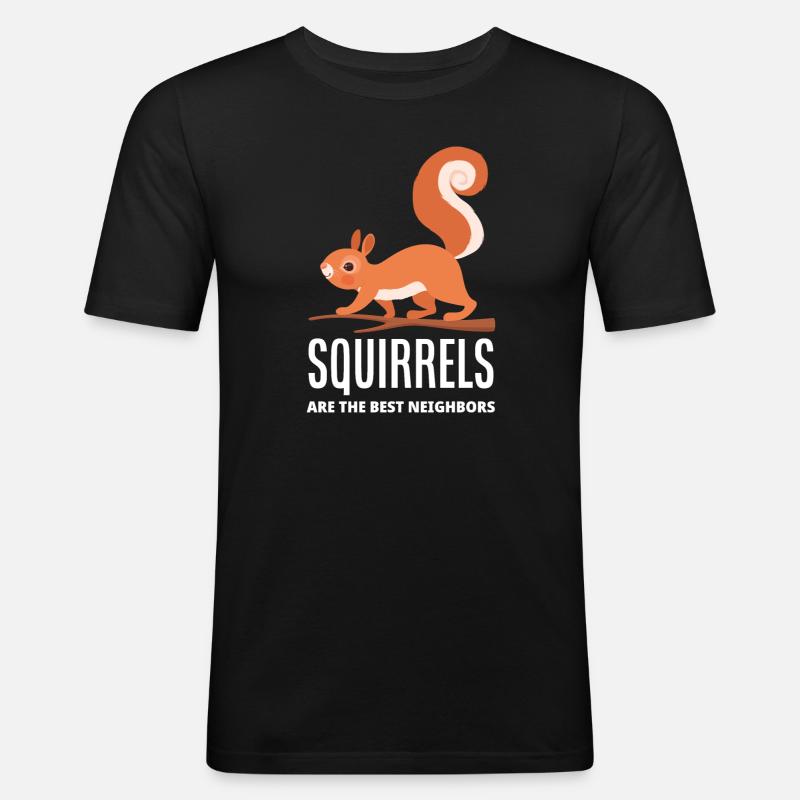 Eichhörnchen - Männer Slim Fit T-Shirt - Schwarz