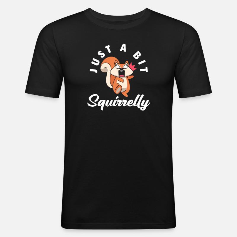 Eichhörnchen - Männer Slim Fit T-Shirt - Schwarz