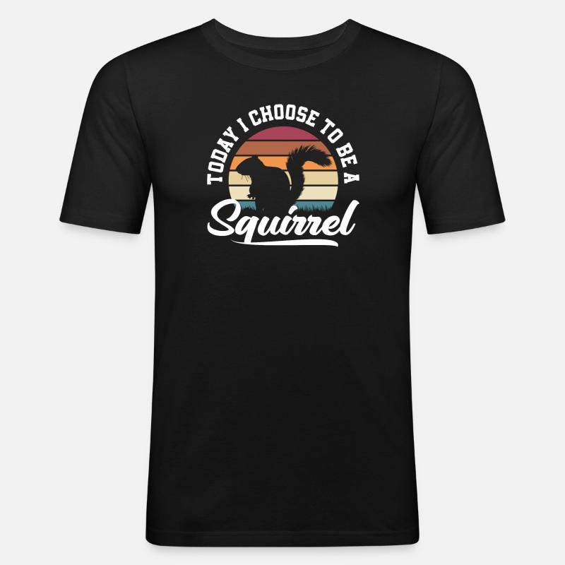 Eichhörnchen - Männer Slim Fit T-Shirt - Schwarz
