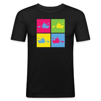 Kayak Canoë - T-shirt près du corps Homme - noir - Devant - Nik (191cm)