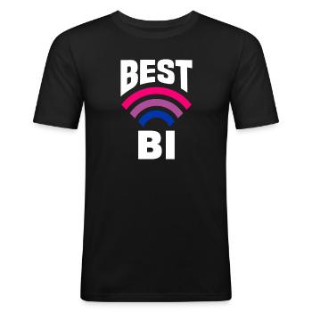 Bisexual LGBTQ+ Bi LGBTQ - Men's Slim Fit T-Shirt - black - Front - Nik (191cm)
