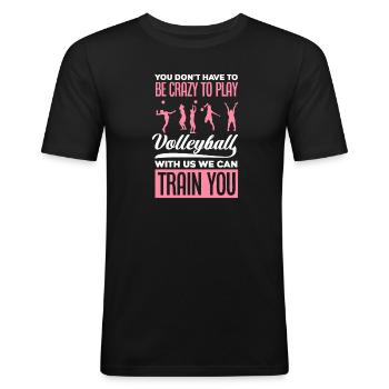 Lustiges Volleyball Geschenk Volleyball Team - Männer Slim Fit T-Shirt - Schwarz - Vorne - Nik (191cm)