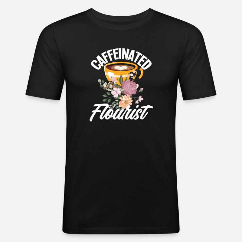 Florist Kaffee - Männer Slim Fit T-Shirt - Schwarz