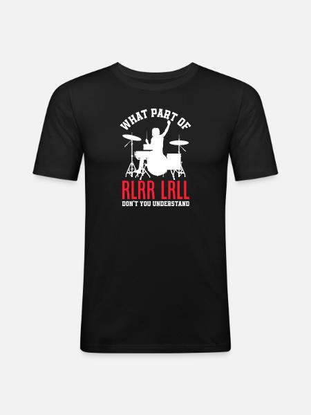 Drums Drummer Gift - T-shirt près du corps Homme - noir