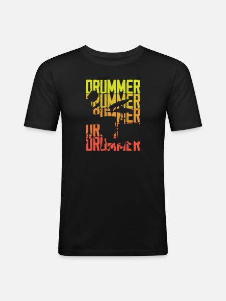 Drums Drummer Gift - T-shirt près du corps Homme - noir