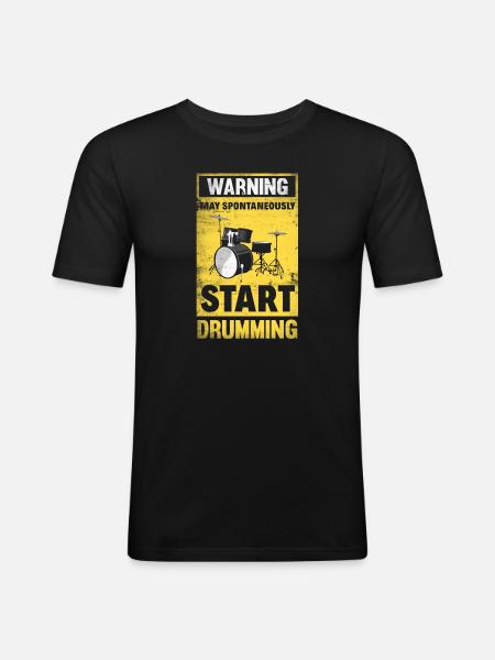 Drums Drummer Gift - T-shirt près du corps Homme - noir