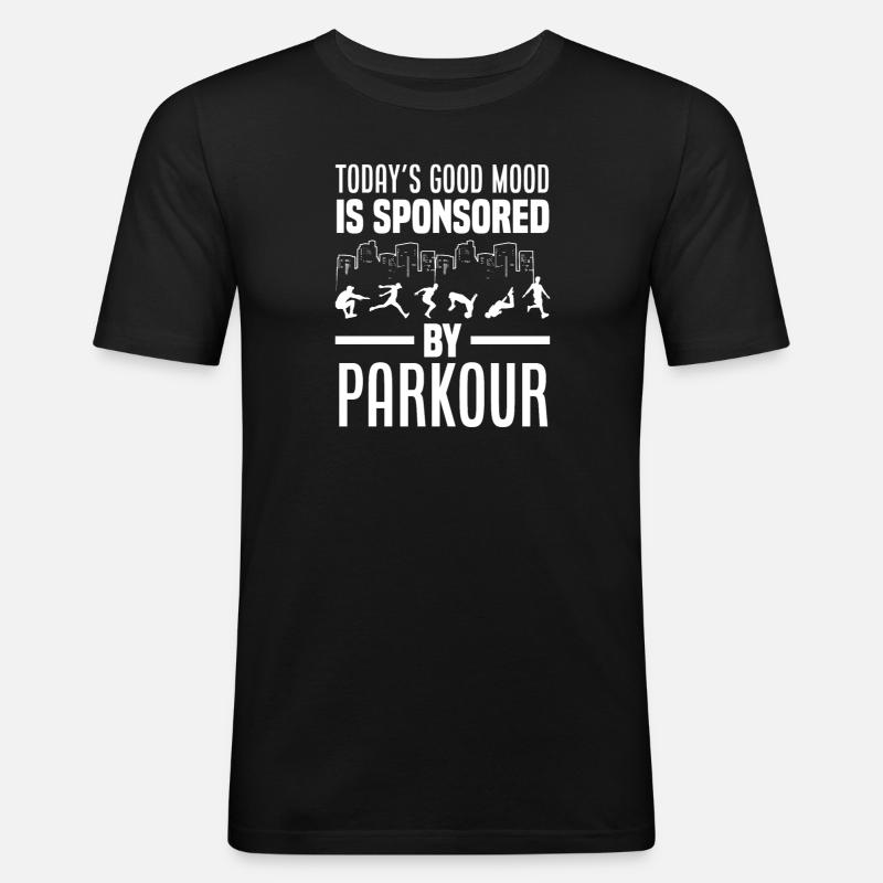 Lustiges Parkourläufer Freerunner Geschenk - Männer Slim Fit T-Shirt - Schwarz