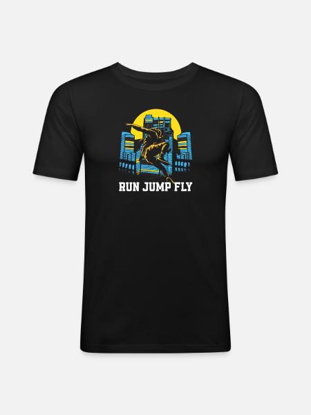 Funny Parkour Runner Freerunner Gift - Men's Slim Fit T-Shirt - black