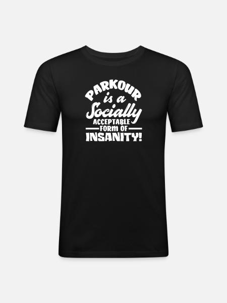 Funny Parkour Runner Freerunner Gift - Men's Slim Fit T-Shirt - black