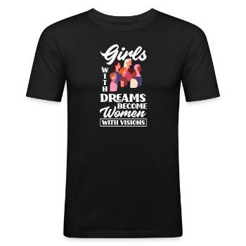 Feminismus Feministin - Männer Slim Fit T-Shirt - Schwarz - Vorne - Nik (191cm)