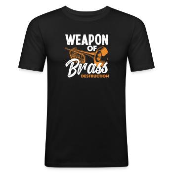 Trompete Trompeter Trompeten Spieler - Männer Slim Fit T-Shirt - Schwarz - Vorne - Nik (191cm)
