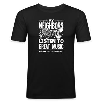 Trompete Trompeter Trompeten Spieler - Männer Slim Fit T-Shirt - Schwarz - Vorne - Nik (191cm)