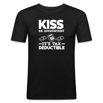 Drôle de cadeau comptable de conseiller fiscal - T-shirt près du corps Homme - noir - Devant - Nik (191cm)