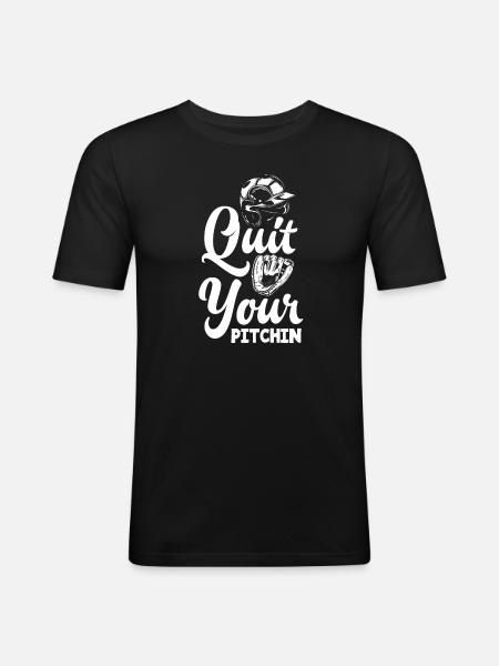 Funny Baseball - Men's Slim Fit T-Shirt - black