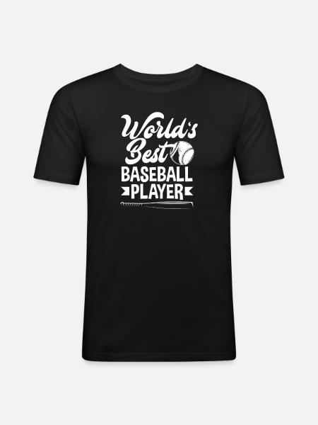Funny Baseball - Men's Slim Fit T-Shirt - black