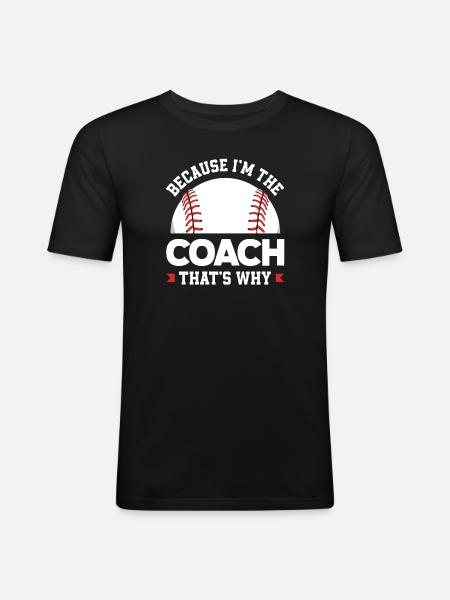 Drôle de baseball - T-shirt près du corps Homme - noir