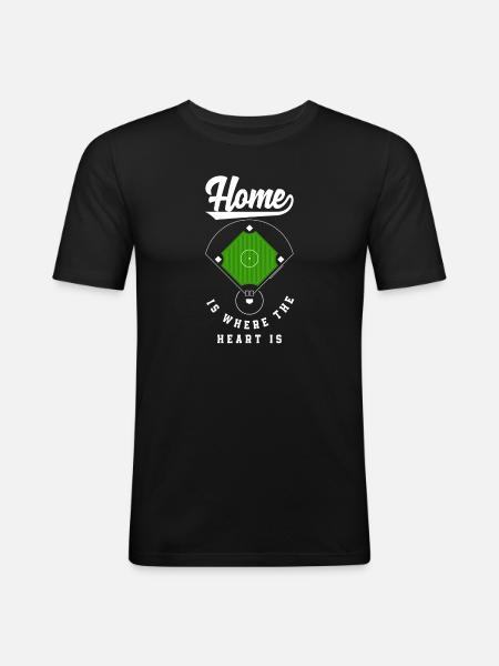 Lustiger Baseball - Männer Slim Fit T-Shirt - Schwarz