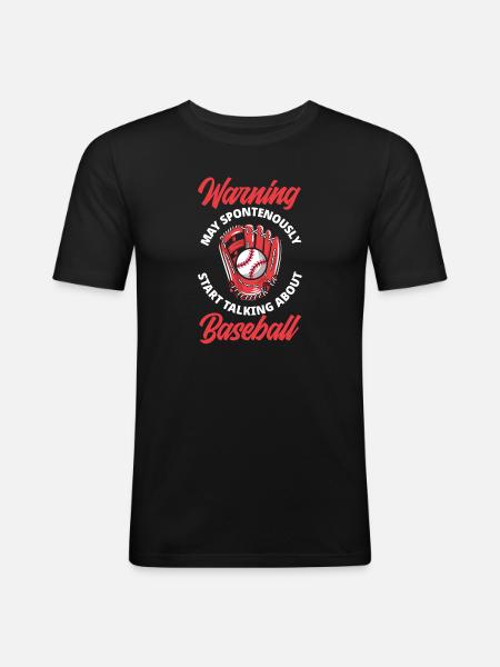 Funny Baseball - Men's Slim Fit T-Shirt - black