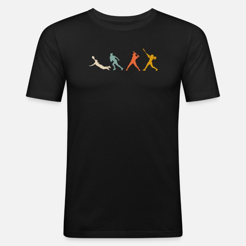 Lustiger Baseball - Männer Slim Fit T-Shirt - Schwarz