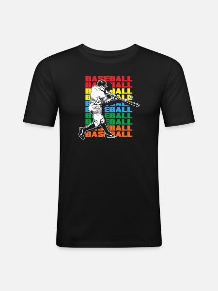 Funny Baseball - Men's Slim Fit T-Shirt - black