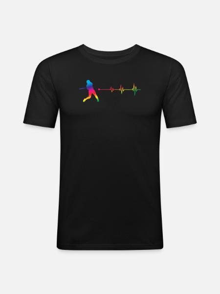 Funny Baseball - Men's Slim Fit T-Shirt - black