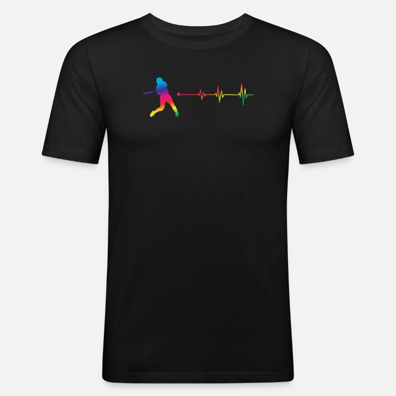 Lustiger Baseball - Männer Slim Fit T-Shirt - Schwarz