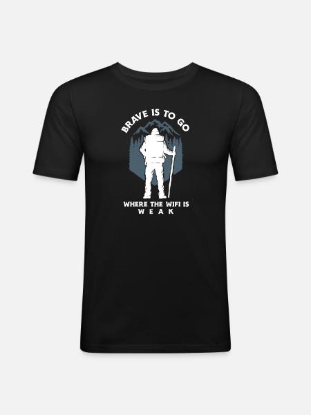 Funny Hiking Gift - Men's Slim Fit T-Shirt - black