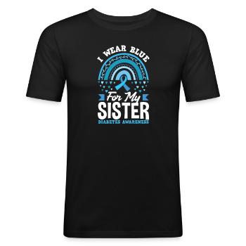 T1D Diabetes Typ 1 Diabetiker Geschenk - Männer Slim Fit T-Shirt - Schwarz - Vorne - Nik (191cm)