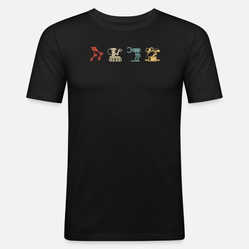 Programmeur de robots robotiques - T-shirt près du corps Homme - noir