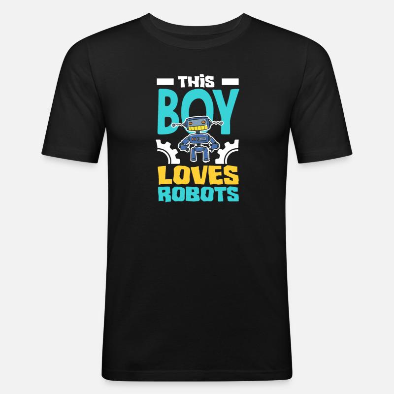 Programmeur de robots robotiques - T-shirt près du corps Homme - noir