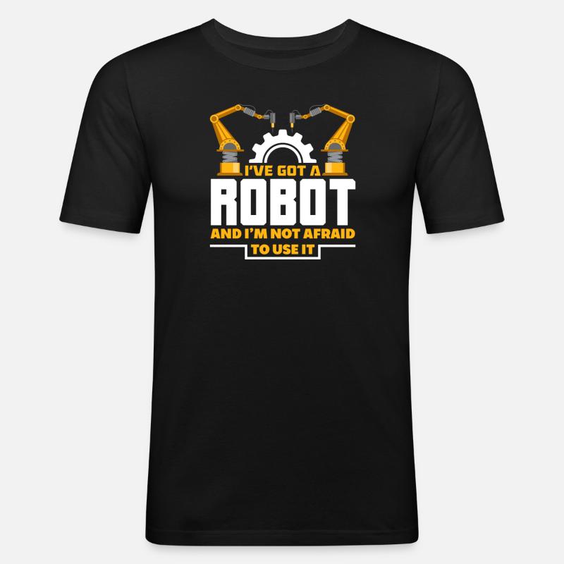 Robotik Roboter Programmierer - Männer Slim Fit T-Shirt - Schwarz