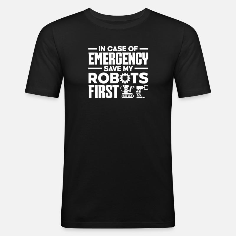 Programmeur de robots robotiques - T-shirt près du corps Homme - noir