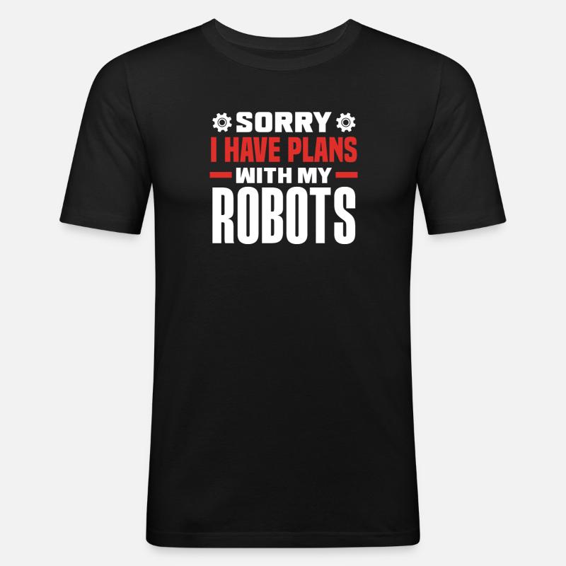 Programmeur de robots robotiques - T-shirt près du corps Homme - noir