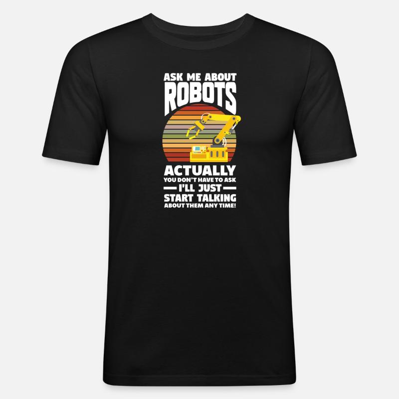 Programmeur de robots robotiques - T-shirt près du corps Homme - noir