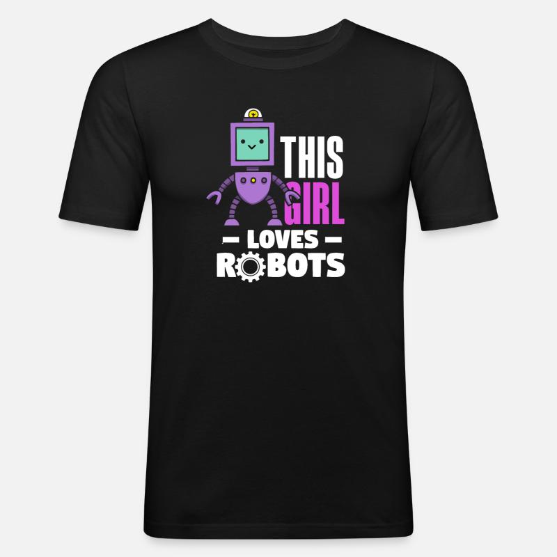 Programmeur de robots robotiques - T-shirt près du corps Homme - noir